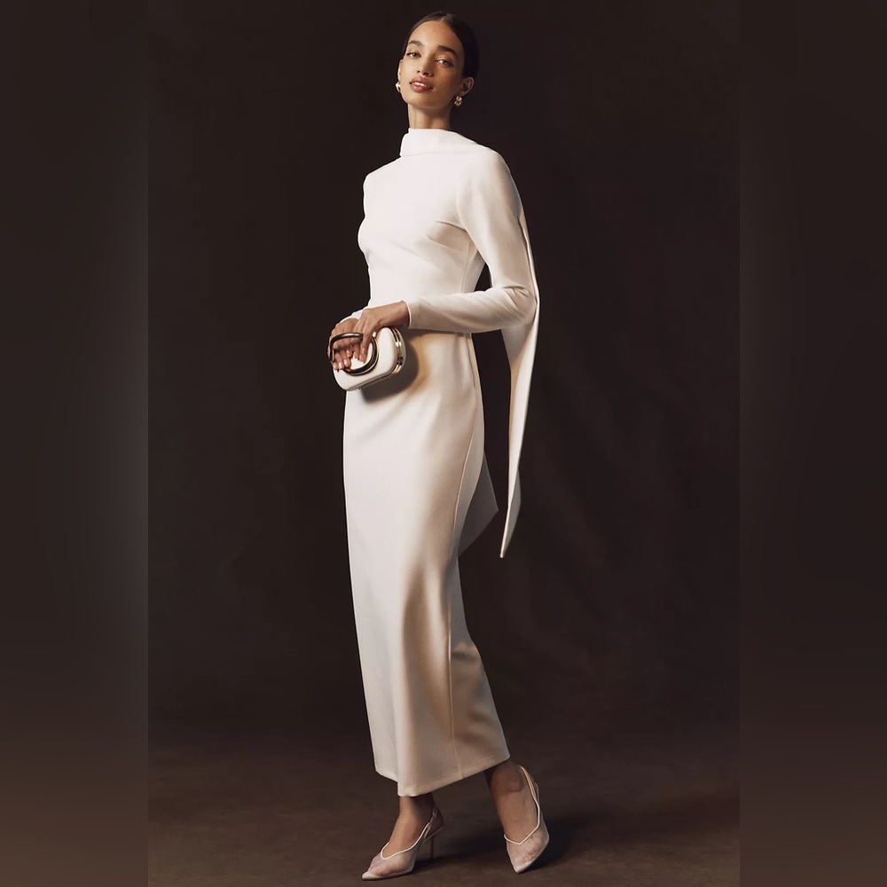 BHLDN Long-Sleeve Scarf Knit Maxi Dress